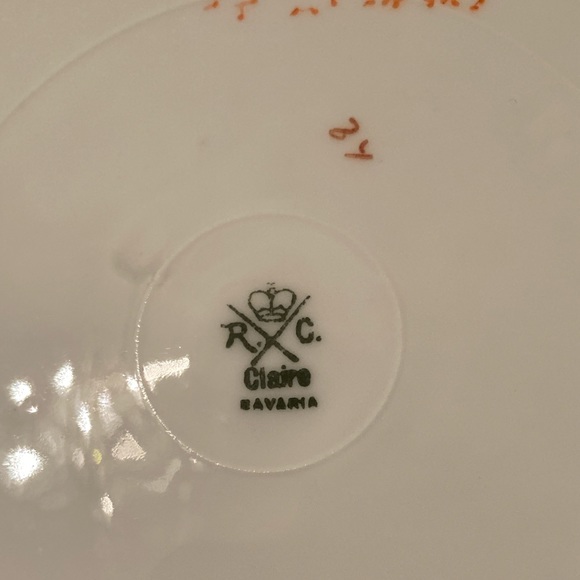 Pink Rose Floral Detail Plate - Bavaria, Vintage - Picture 12 of 14